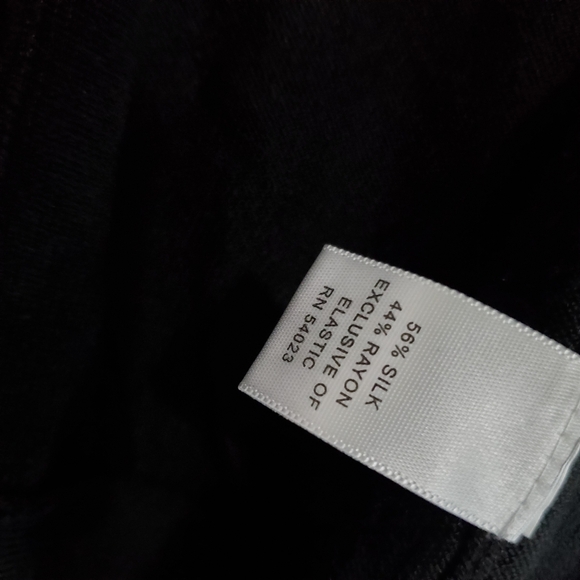 Vintage Banana Republic Short Sleeve Tie Front Open Silk Knit Black Sweater Sz S - Picture 4 of 5